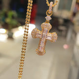T - Shape White Diamond Cross Necklace - floysun