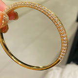 T - Square Full Diamond Emerald Bangle - floysun