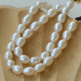Teardrop Grace Necklace – Pearl Beads with Zircon Drop - floysun