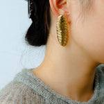 Textured Oval Statement Earrings - floysun