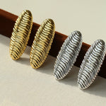 Textured Oval Statement Earrings - floysun