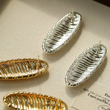 Textured Oval Statement Earrings - floysun