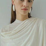 Textured Oval Statement Earrings - floysun