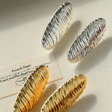 Textured Oval Statement Earrings - floysun