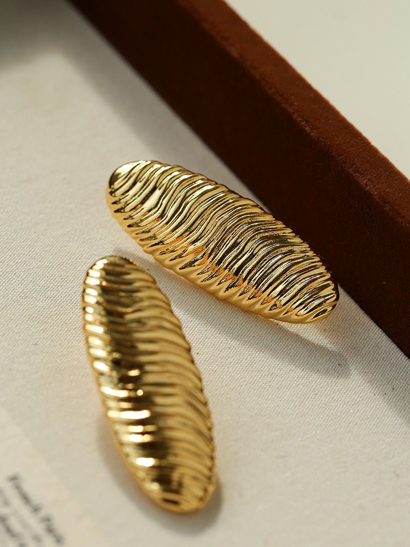 Textured Oval Statement Earrings - floysun