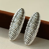 Textured Oval Statement Earrings - floysun