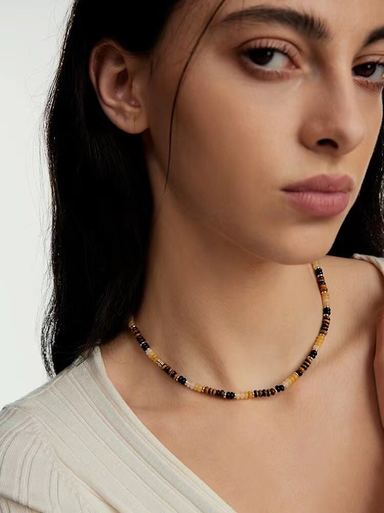 Tiger Eye Multi-Element Beaded Necklace - floysun