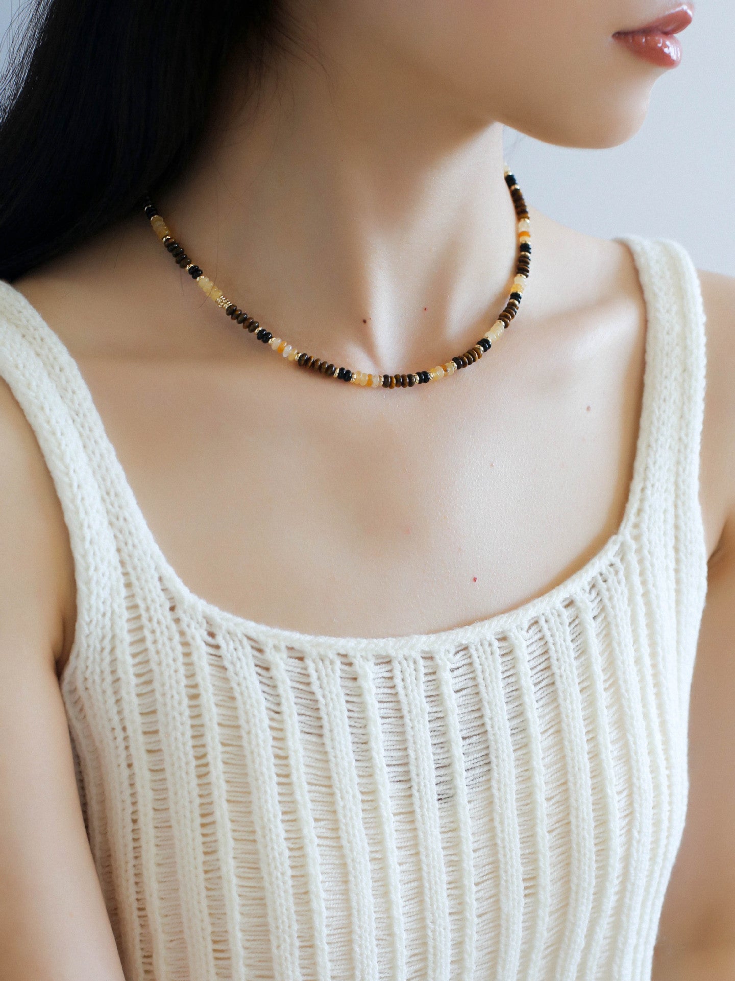 Tiger Eye Multi-Element Beaded Necklace - floysun
