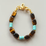 Tiger Eye & Turquoise Layered Bracelet - floysun