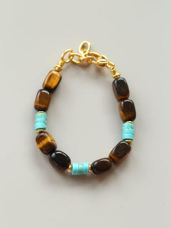 Tiger Eye & Turquoise Layered Bracelet - floysun