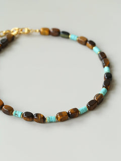 Tiger Eye & Turquoise Layered Necklace - floysun