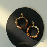 Tiger's Eye Irregular Metal Earrings Turquoise Earrings - floysun