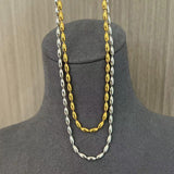 Tiny Silver Beans and Olive Beads Layered Necklace - floysun