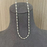 Tiny Silver Beans and Olive Beads Layered Necklace - floysun
