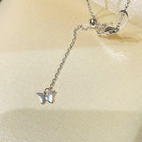 Topaz Waterdrop Pendant Necklace – Butterfly Accent - floysun