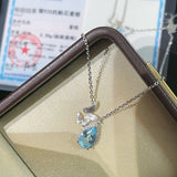Topaz Waterdrop Pendant Necklace – Butterfly Accent - floysun