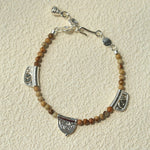 Totem Charm Stone Beaded Bracelet – Picture Jasper Earth Tones - floysun