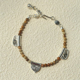 Totem Charm Stone Beaded Bracelet – Picture Jasper Earth Tones - floysun