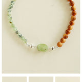 Tranquil Green Prehnite & Cypress Wood Convertible Magnetic Beaded Necklace - floysun