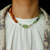 Tranquil Green Prehnite & Cypress Wood Convertible Magnetic Beaded Necklace - floysun