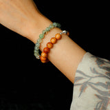 Tranquil Green Prehnite & Cypress Wood Convertible Magnetic Beaded Necklace - floysun