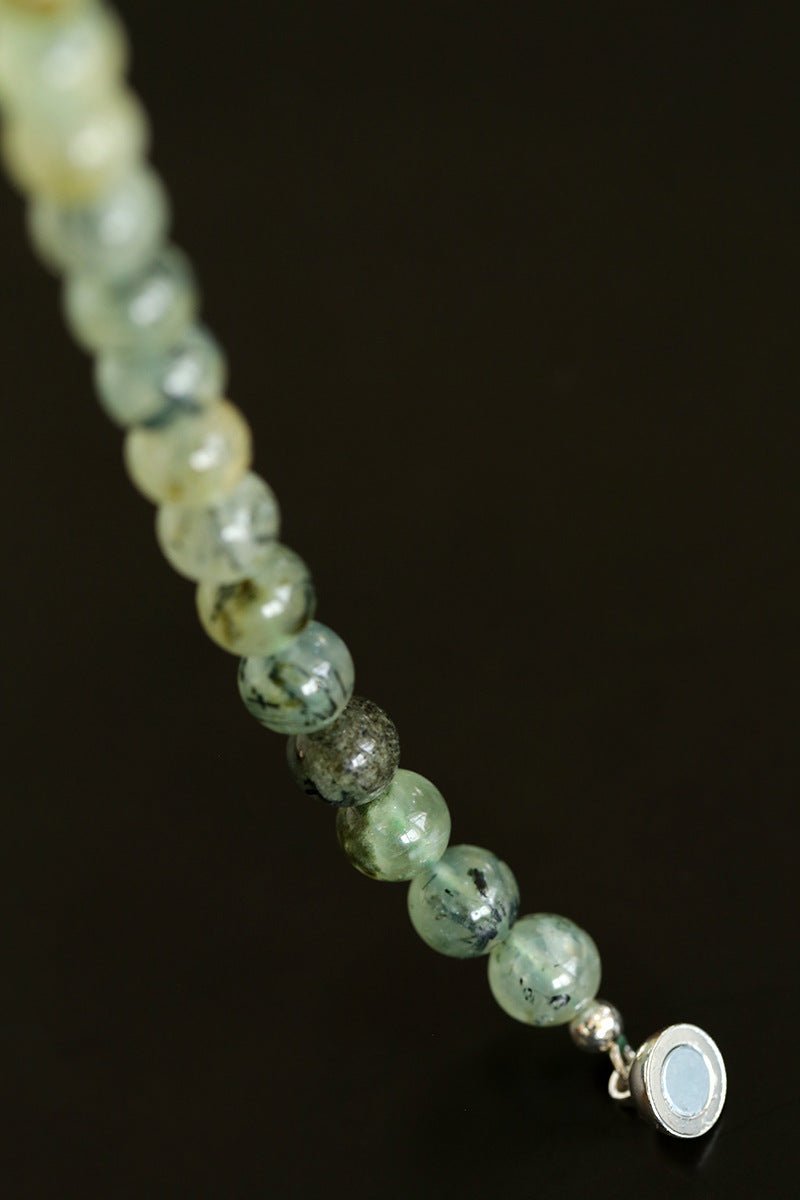 Tranquil Green Prehnite & Cypress Wood Convertible Magnetic Beaded Necklace - floysun