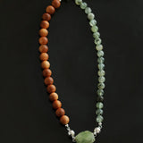 Tranquil Green Prehnite & Cypress Wood Convertible Magnetic Beaded Necklace - floysun