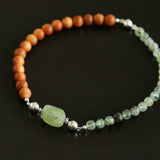 Tranquil Green Prehnite & Cypress Wood Convertible Magnetic Beaded Necklace - floysun
