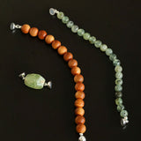 Tranquil Green Prehnite & Cypress Wood Convertible Magnetic Beaded Necklace - floysun