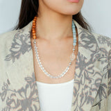 Tranquil Green Prehnite & Cypress Wood Convertible Magnetic Beaded Necklace - floysun