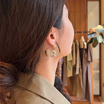 Tribal Echo Carved Totem Cutout Earrings - Silver - floysun