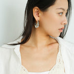 Tribal Echo Carved Totem Cutout Earrings - Silver - floysun