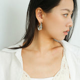 Tribal Echo Carved Totem Cutout Earrings - Silver - floysun
