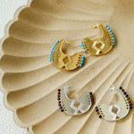 Tribal Echo Carved Totem Cutout Earrings - Silver - floysun