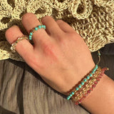 Tribal Totem Adjustable Beaded Ring - Green Garnet - floysun
