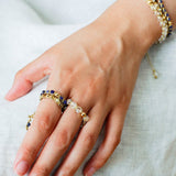 Tribal Totem Adjustable Beaded Ring - Lapis Lazuli - floysun