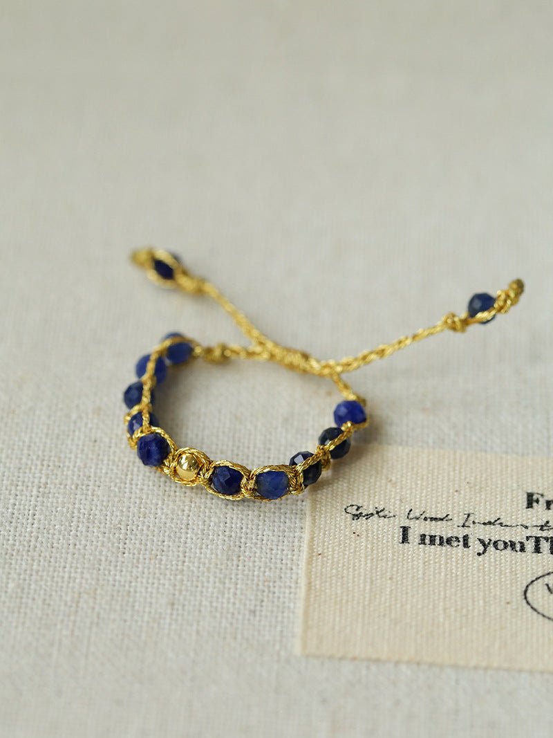 Tribal Totem Adjustable Beaded Ring - Lapis Lazuli - floysun