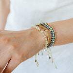 Tribal Totem Colorful Gemstone Braided Adjustable Bracelet - Clear Quartz - floysun