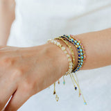 Tribal Totem Colorful Gemstone Braided Adjustable Bracelet - Clear Quartz - floysun