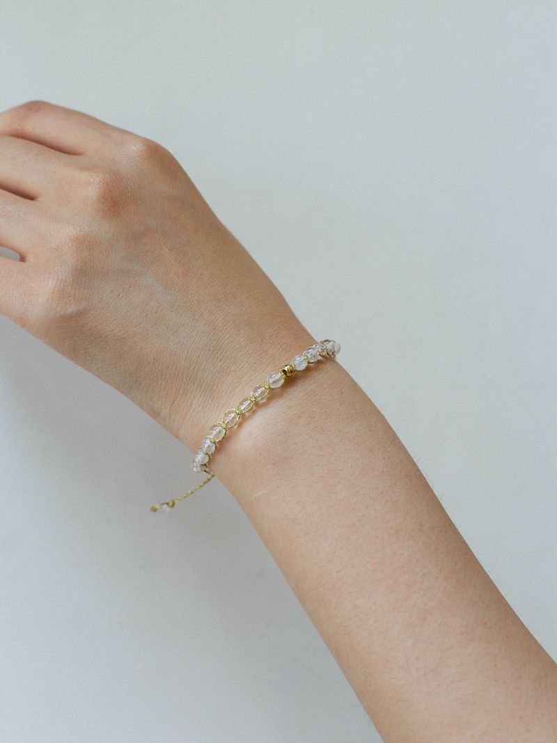 Tribal Totem Colorful Gemstone Braided Adjustable Bracelet - Clear Quartz - floysun