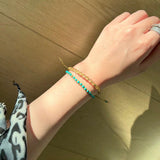 Tribal Totem Colorful Gemstone Braided Adjustable Bracelet - Green Garnet - floysun