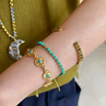 Tribal Totem Colorful Gemstone Braided Adjustable Bracelet - Green Garnet - floysun