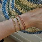 Tribal Totem Colorful Gemstone Braided Adjustable Bracelet - Green Garnet - floysun