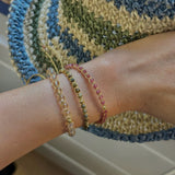 Tribal Totem Colorful Gemstone Braided Adjustable Bracelet - Green Garnet - floysun