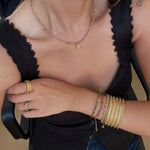 Tribal Totem Colorful Gemstone Braided Adjustable Bracelet - Green Garnet - floysun