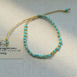 Tribal Totem Colorful Gemstone Braided Adjustable Bracelet - Green Garnet - floysun