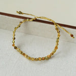 Tribal Totem Colorful Gemstone Braided Adjustable Bracelet - Green Garnet - floysun