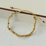 Tribal Totem Colorful Gemstone Braided Adjustable Bracelet - Green Garnet - floysun