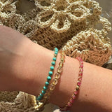 Tribal Totem Colorful Gemstone Braided Adjustable Bracelet - Green Garnet - floysun