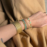 Tribal Totem Colorful Gemstone Braided Adjustable Bracelet - Green Garnet - floysun